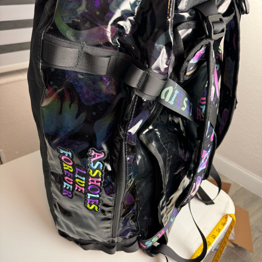 Assholes Live Forever Have A Nice Trip Duffle Bag Backpack Rainbow Mushroom RARE - Picture 2 of 12